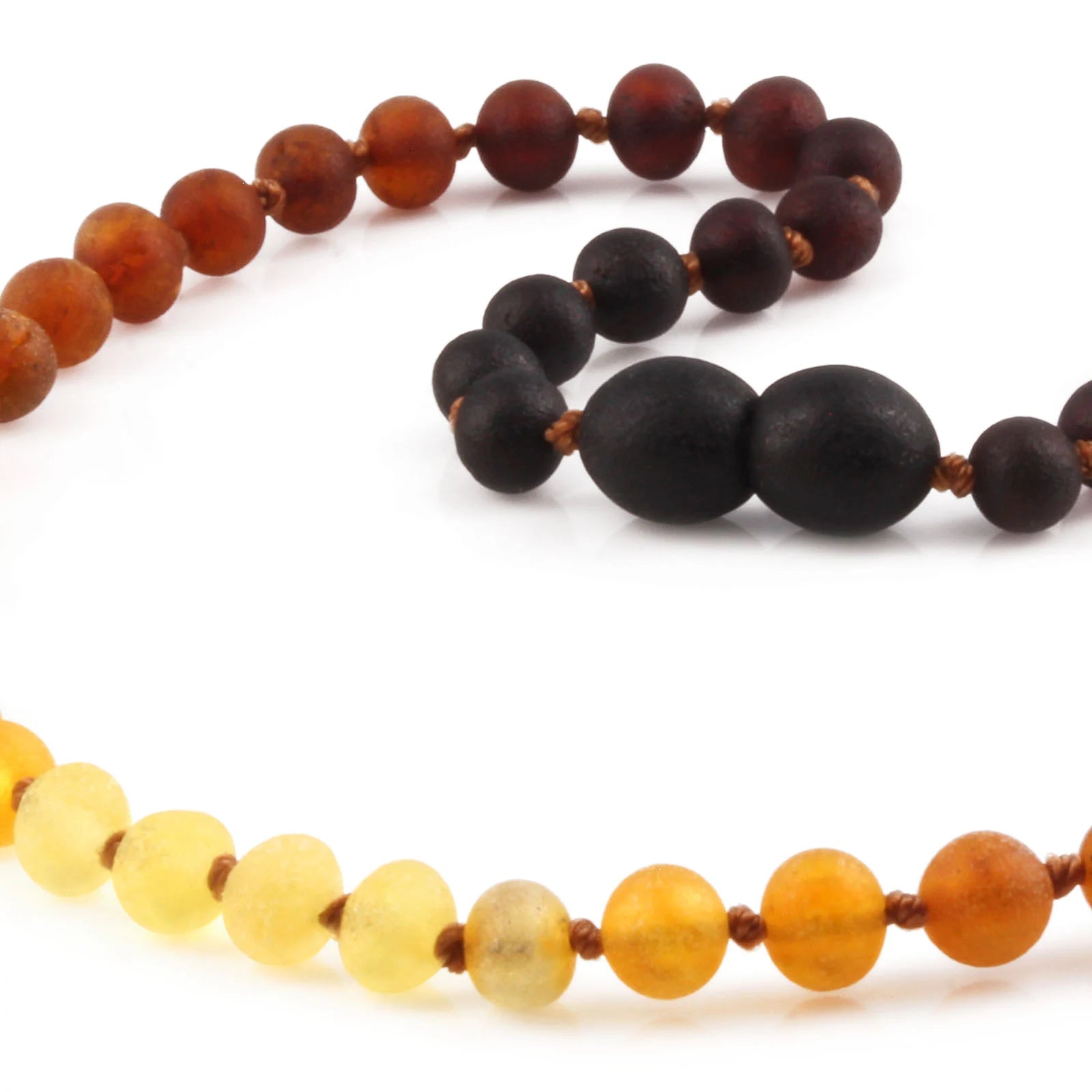 Baltic Amber Teething Necklace. Baroque Rainbow 5mm - BA27