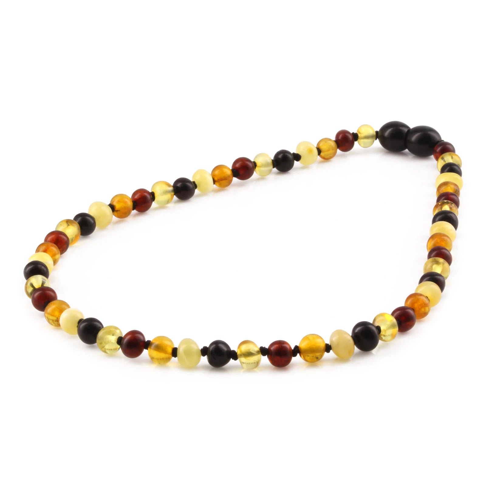 Baltic Amber Teething Necklace. Baroque Multicolour 5mm - XB54M2
