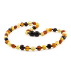 Baltic Amber Teething Necklace. Side Drill Multicolour 6mm - XS64M2