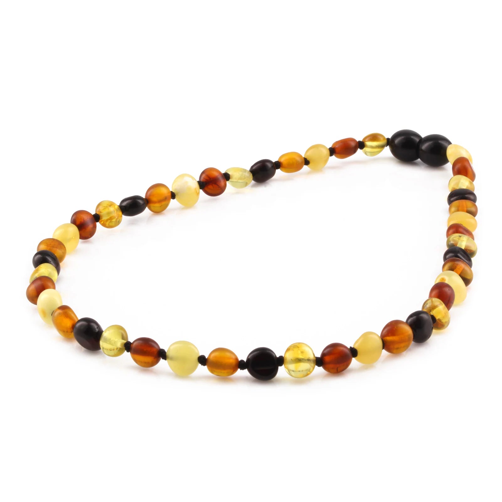 Baltic Amber Teething Necklace. Side Drill Multicolour 6mm - XS64M2