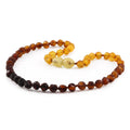 Baltic Amber Teething Necklace. Baroque Rainbow 5mm - XB55R1-RAW