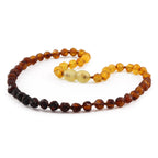 Baltic Amber Teething Necklace. Baroque Rainbow 5mm - XB55R1-RAW