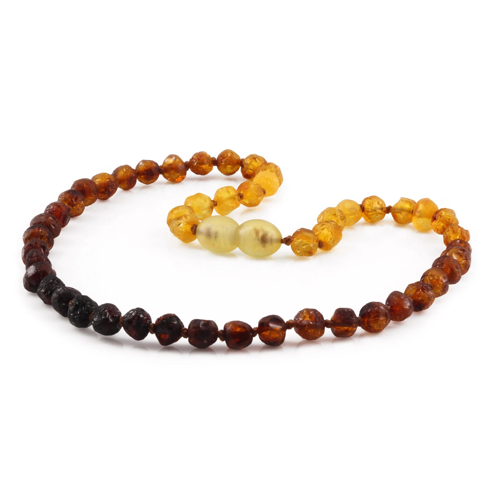Baltic Amber Teething Necklace. Baroque Rainbow 5mm - XB55R1-RAW