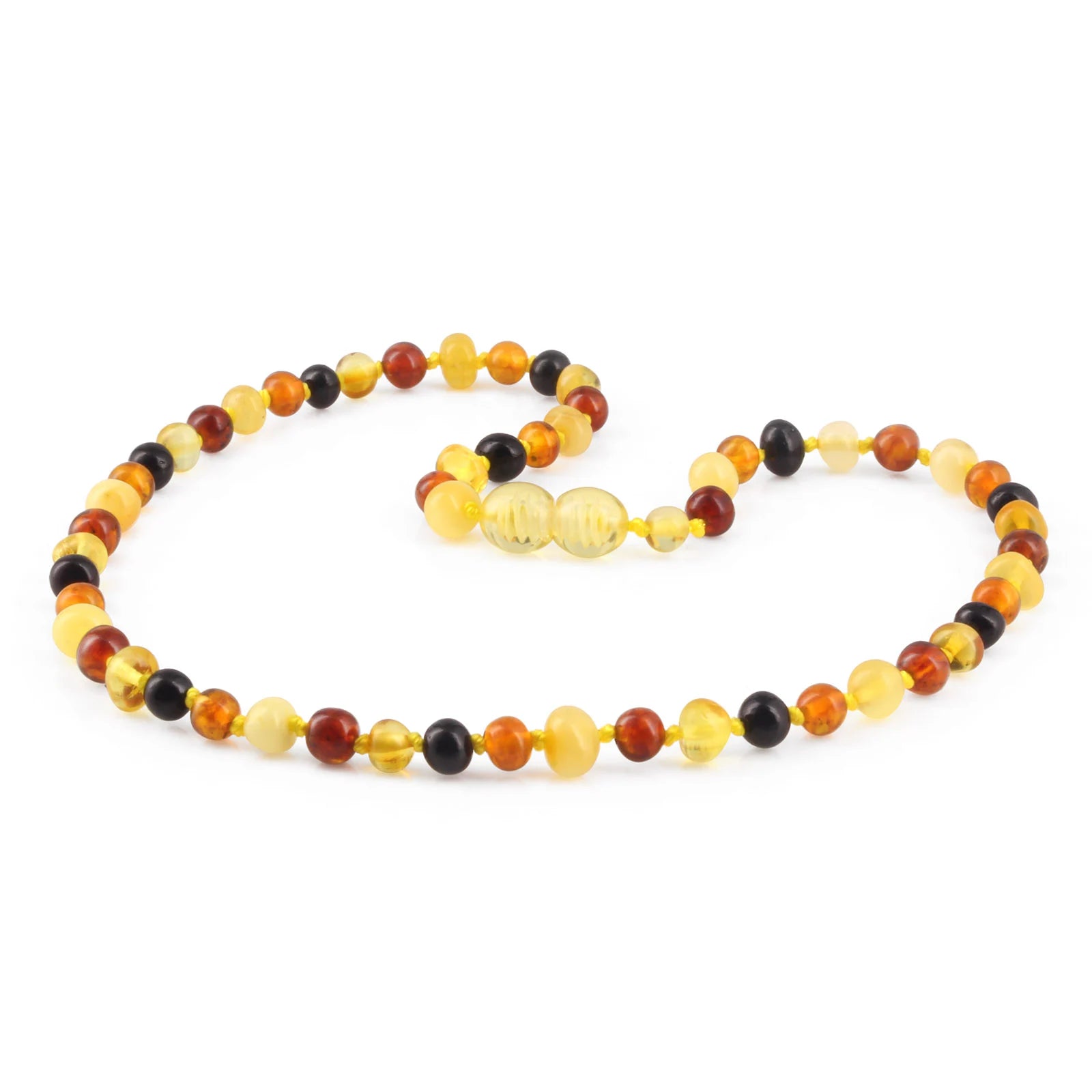 Natural Baltic Amber Junior Necklace. Baroque Multicolour 5mm - XB54M1