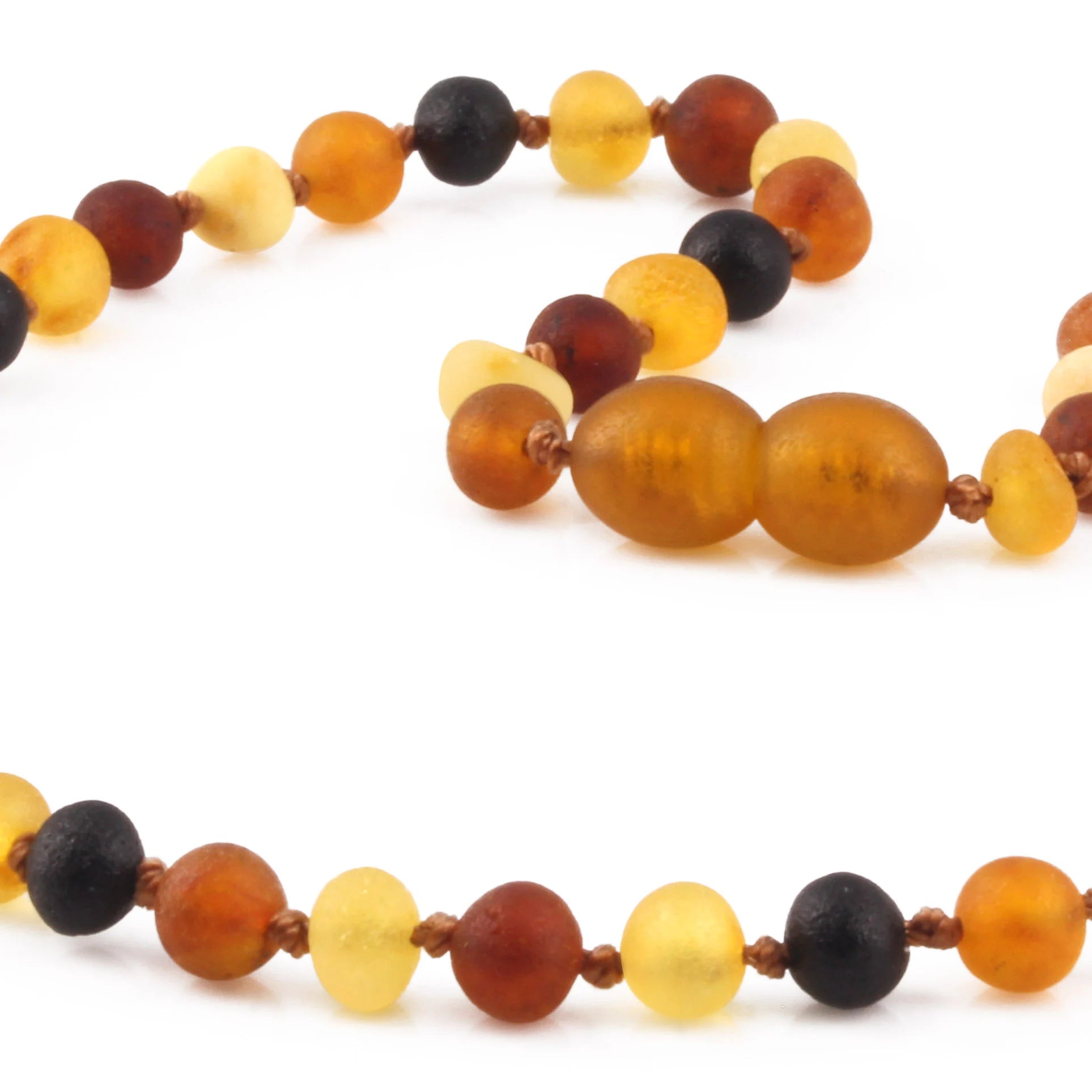 Baltic Amber Teething Necklace. Baroque Multicolour 5mm - XB54MM