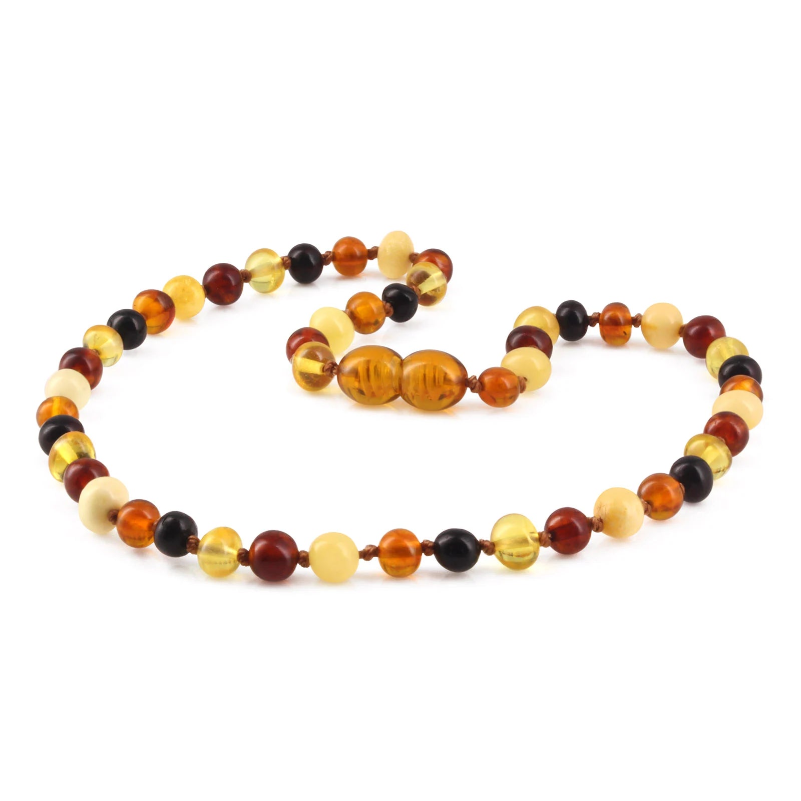 Baltic Amber Teething Necklace. Baroque Multicolour 5mm - XB54M