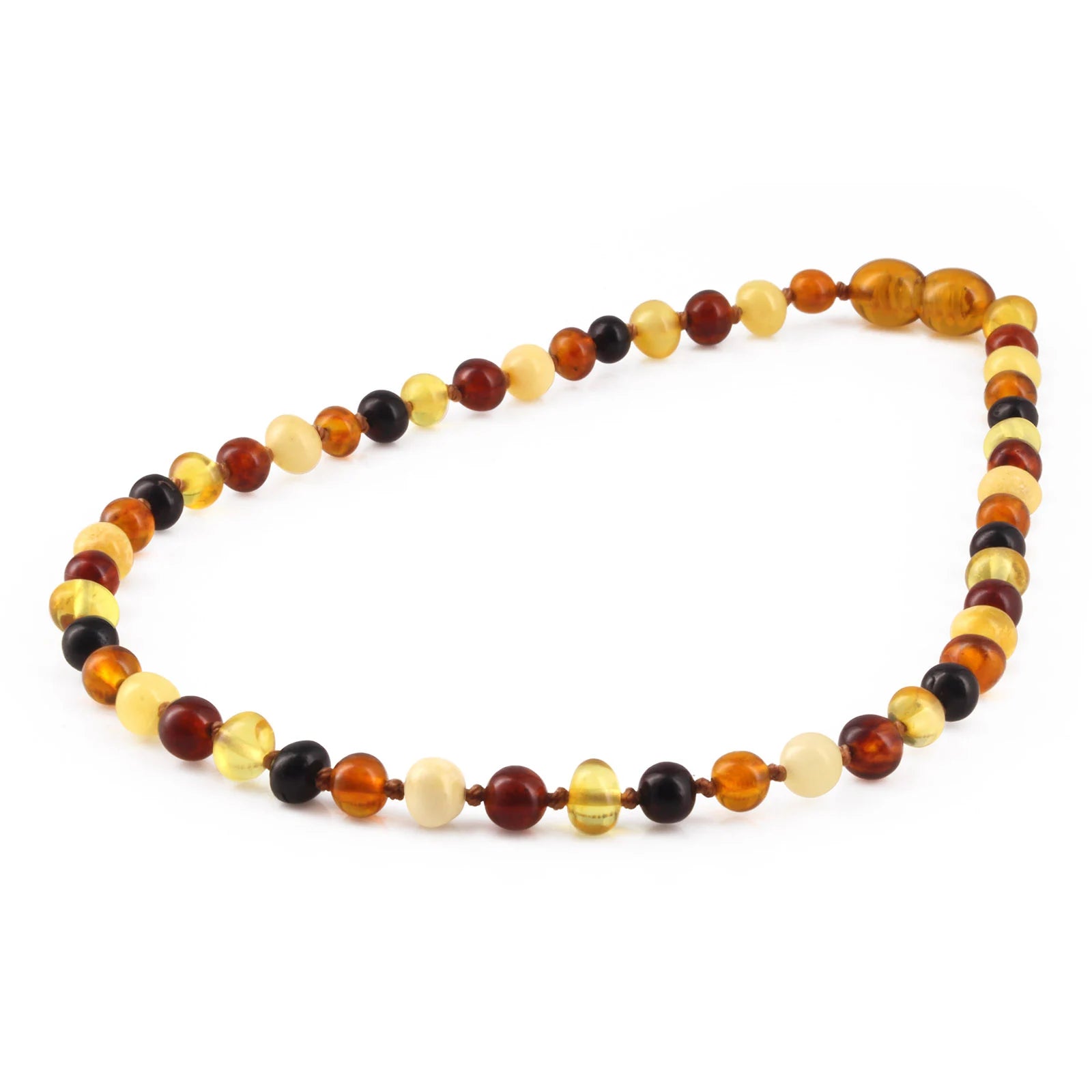 Baltic Amber Teething Necklace. Baroque Multicolour 5mm - XB54M