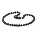 Baltic Amber Teething Necklace. Baroque Black 5mm - XB54B