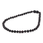 Baltic Amber Teething Necklace. Baroque Black 5mm - XB54B