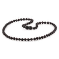 Black Baltic amber baroque adult necklace, 42cm