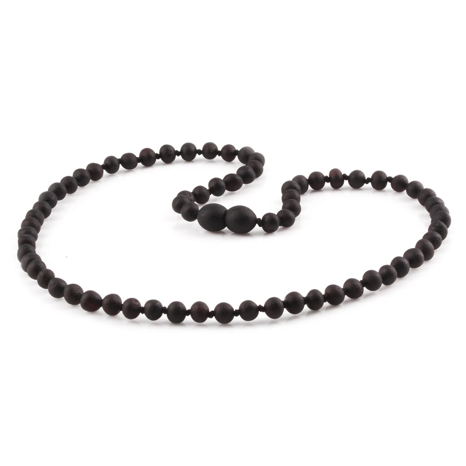 Adult Baltic Amber Necklace. Baroque Black 5mm - XB54BM
