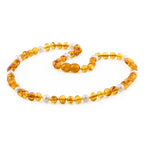 Natural Baltic Amber Adult Necklace with Freshwater Pearl. Baroque 6mm - P1