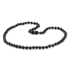 Adult Baltic Amber Necklace. Baroque Black 5mm - XB54B