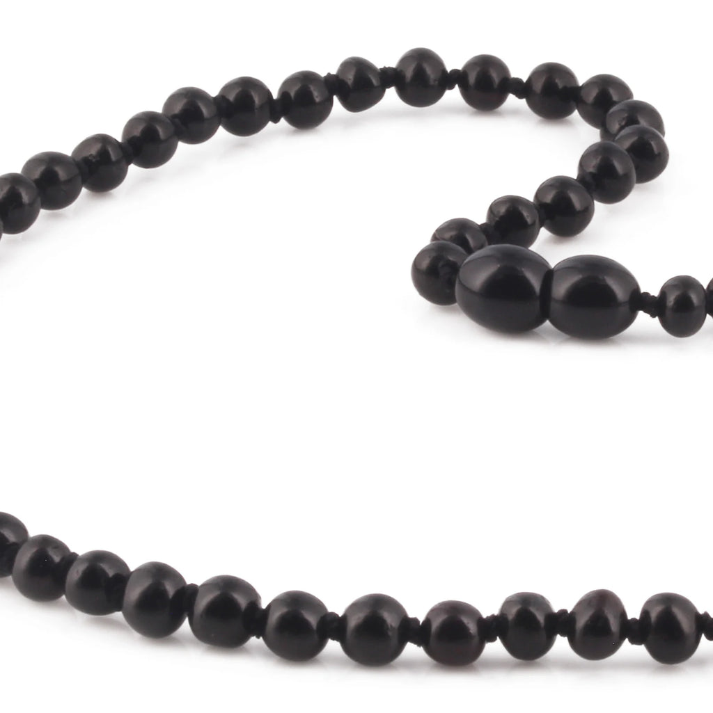 Adult Baltic Amber Necklace. Baroque Black 5mm - XB54B