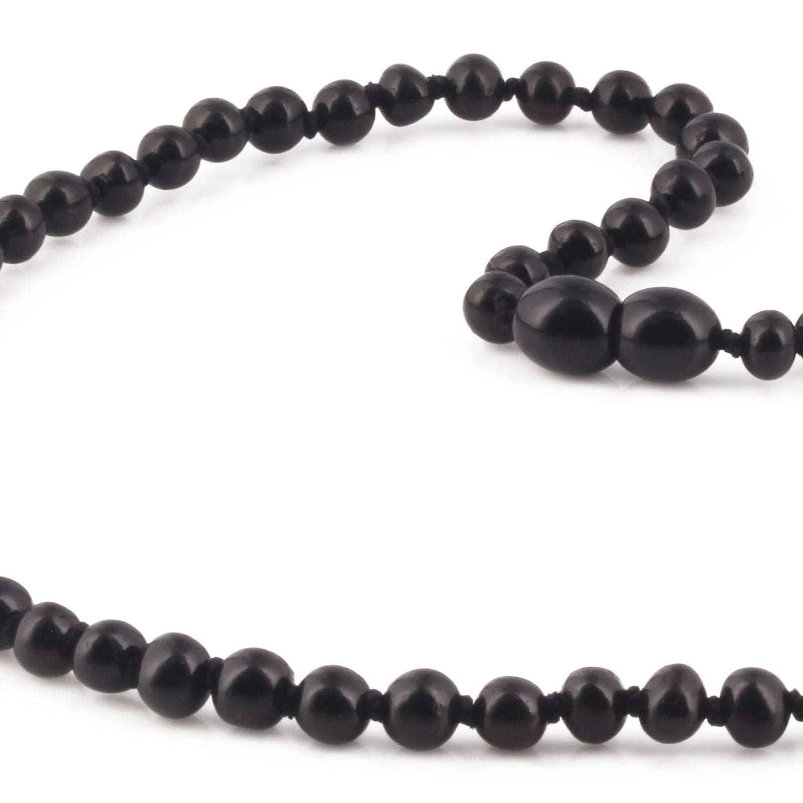 Adult Baltic Amber Necklace. Baroque Black 5mm - XB54B