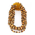 Baltic Amber Baby Teething Necklace Baroque Multicolor Glossy Finish - Wholesale Lot of 10pcs - 32cm / 12.6in - XB43M