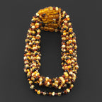 Baltic Amber Baby Teething Necklace Baroque Multicolor Glossy Finish - Wholesale Lot of 10pcs - 32cm / 12.6in - XB43M