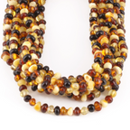 Baltic Amber Baby Teething Necklace Baroque Multicolor Glossy Finish - Wholesale Lot of 10pcs - 32cm / 12.6in - XB43M