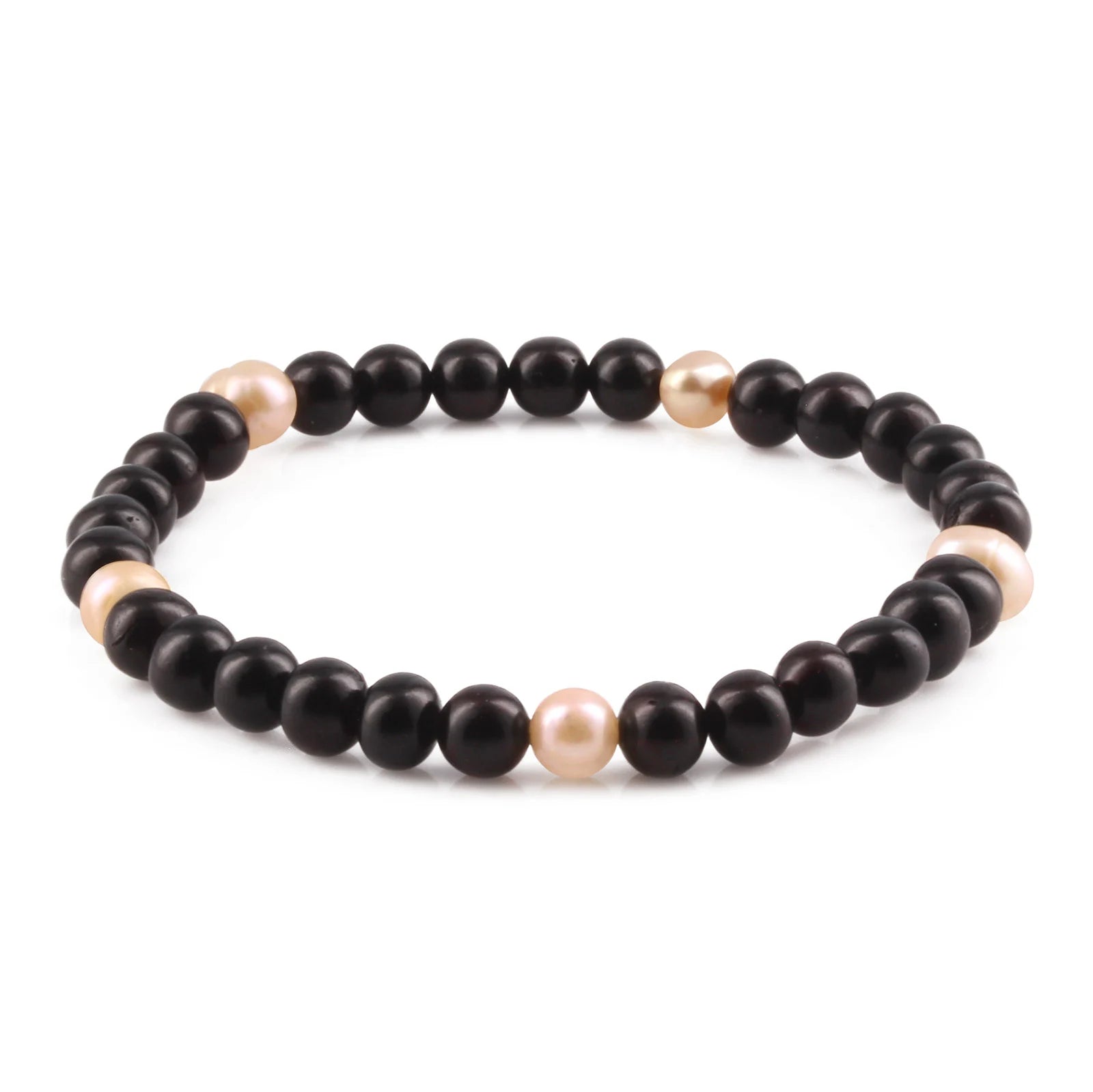 Natural Baltic Amber Adult Bracelet with Freshwater Pearl. Baroque 6mm - P3