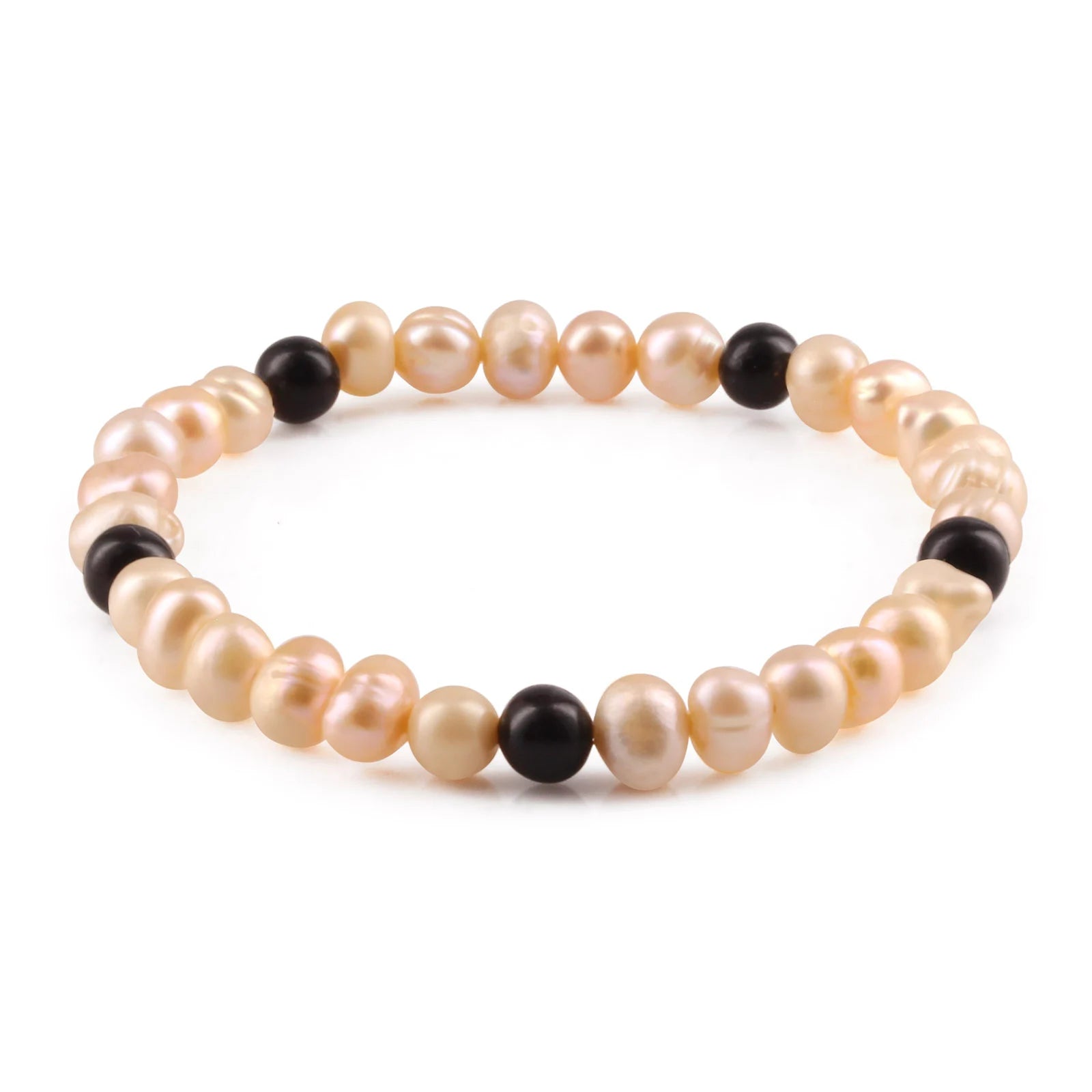 Pink Freshwater Pearl Adult Bracelet with Baltic Amber 6mm - P4