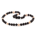 Baltic Amber Teething Necklace with Freshwater Pearl. Baroque 6mm - P3