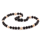 Baltic Amber Teething Necklace with Freshwater Pearl. Baroque 6mm - P3