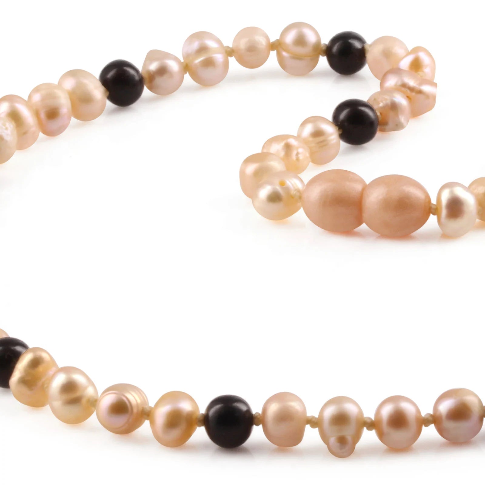Pink Freshwater Pearl Adult Necklace with Baltic Amber 6mm - P4
