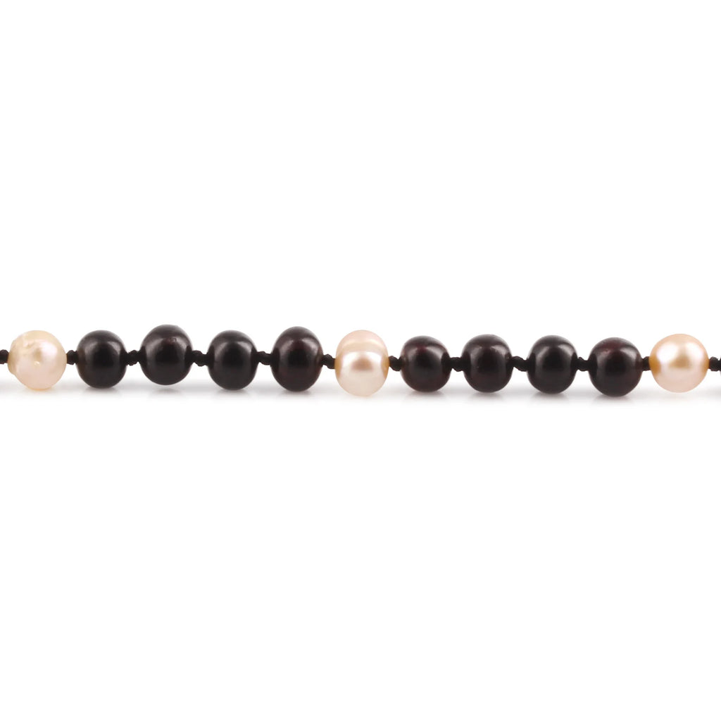Natural Baltic Amber Junior Necklace with Freshwater Pearl. Baroque 6mm - P3