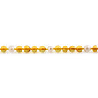 Baltic Amber Teething Necklace with Freshwater Pearl. Baroque 6mm - P1