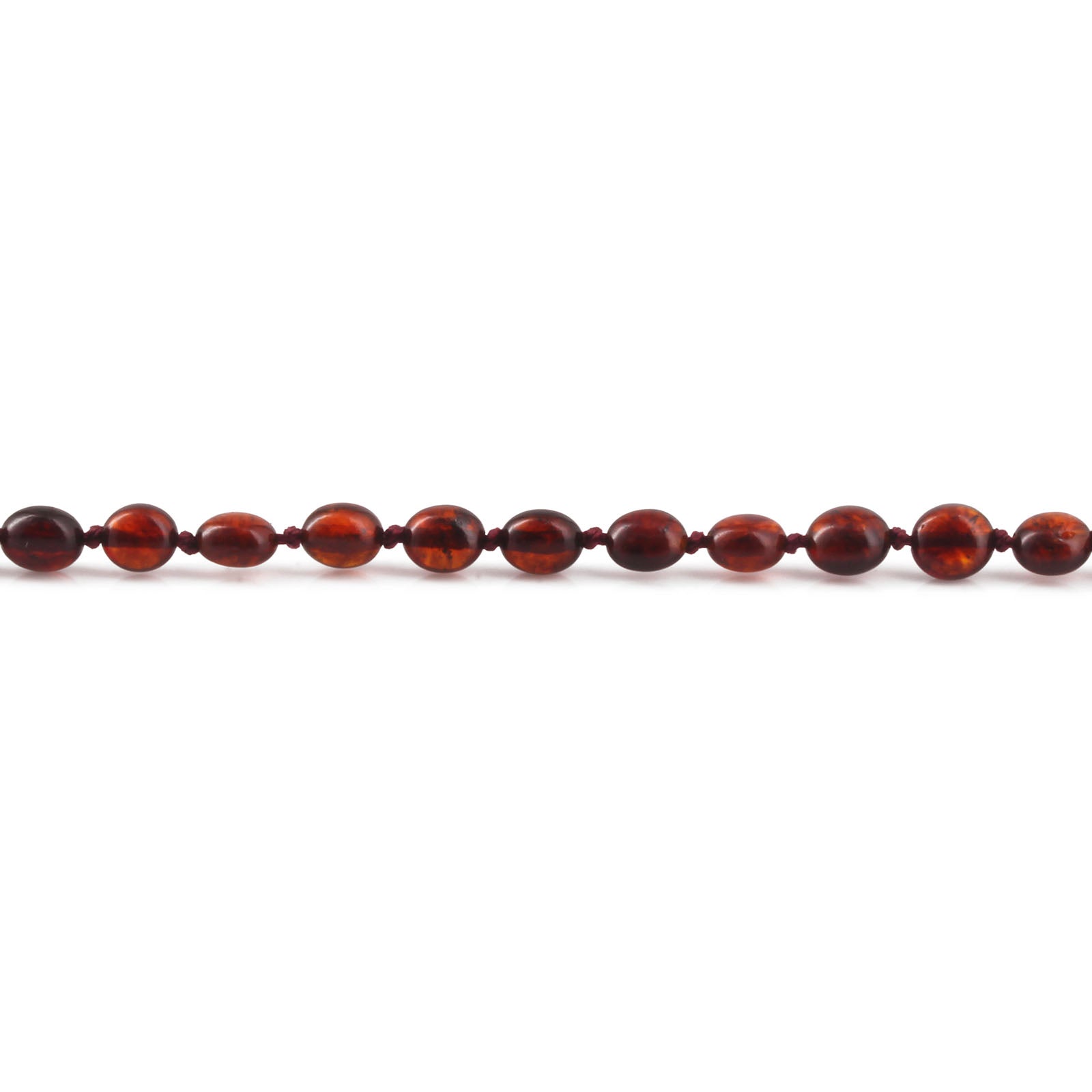 Baltic Amber Teething Bracelet. Olive Dark Cognac 5mm - XO54DC