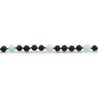Natural Baltic Amber Junior Necklace with Sky Blue Jade. Baroque 5mm - JN85