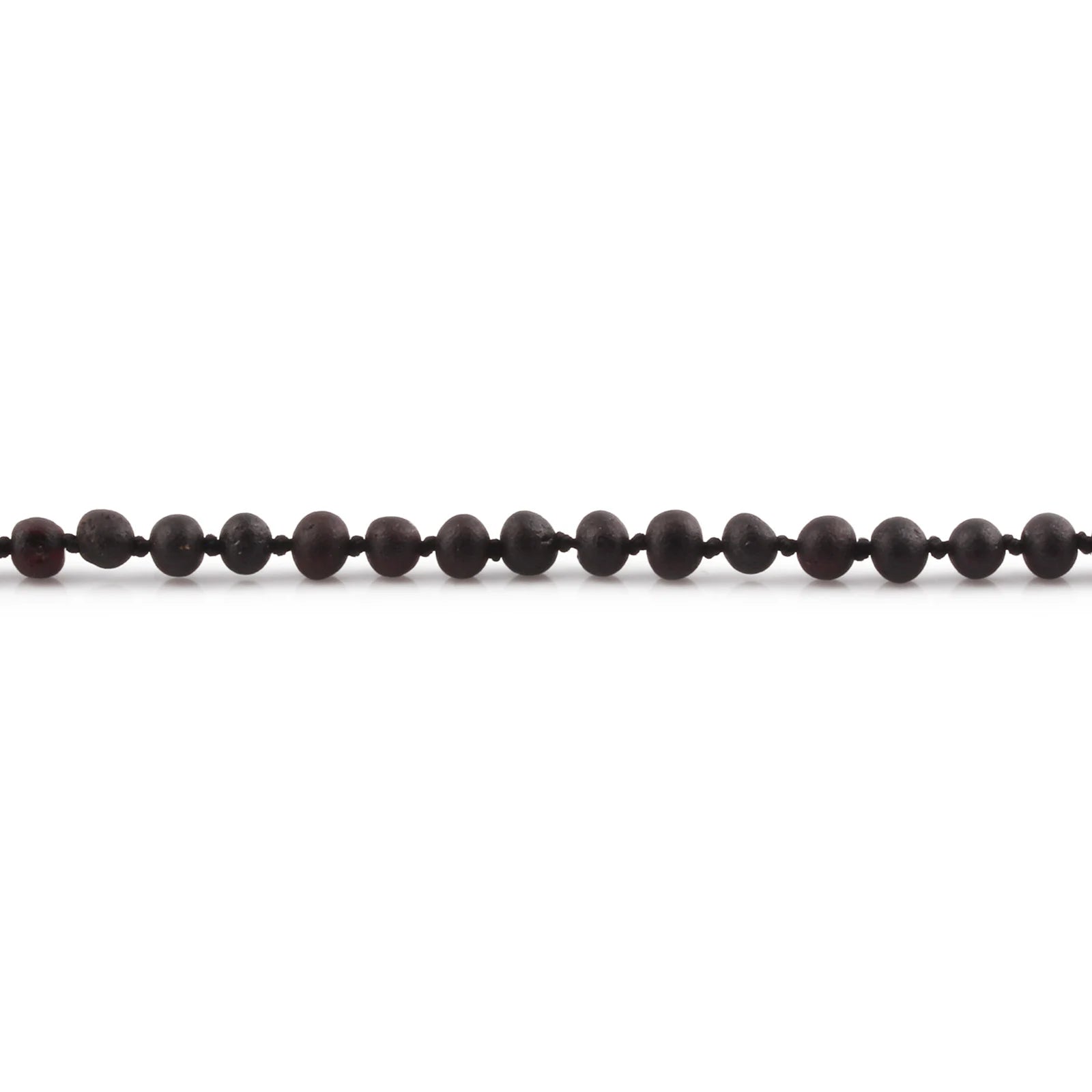 Natural Baltic Amber Junior Necklace. Baroque Black 5mm - XB54BM