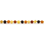 Natural Baltic Amber Junior Necklace. Baroque Multicolour 5mm - XB54M1M