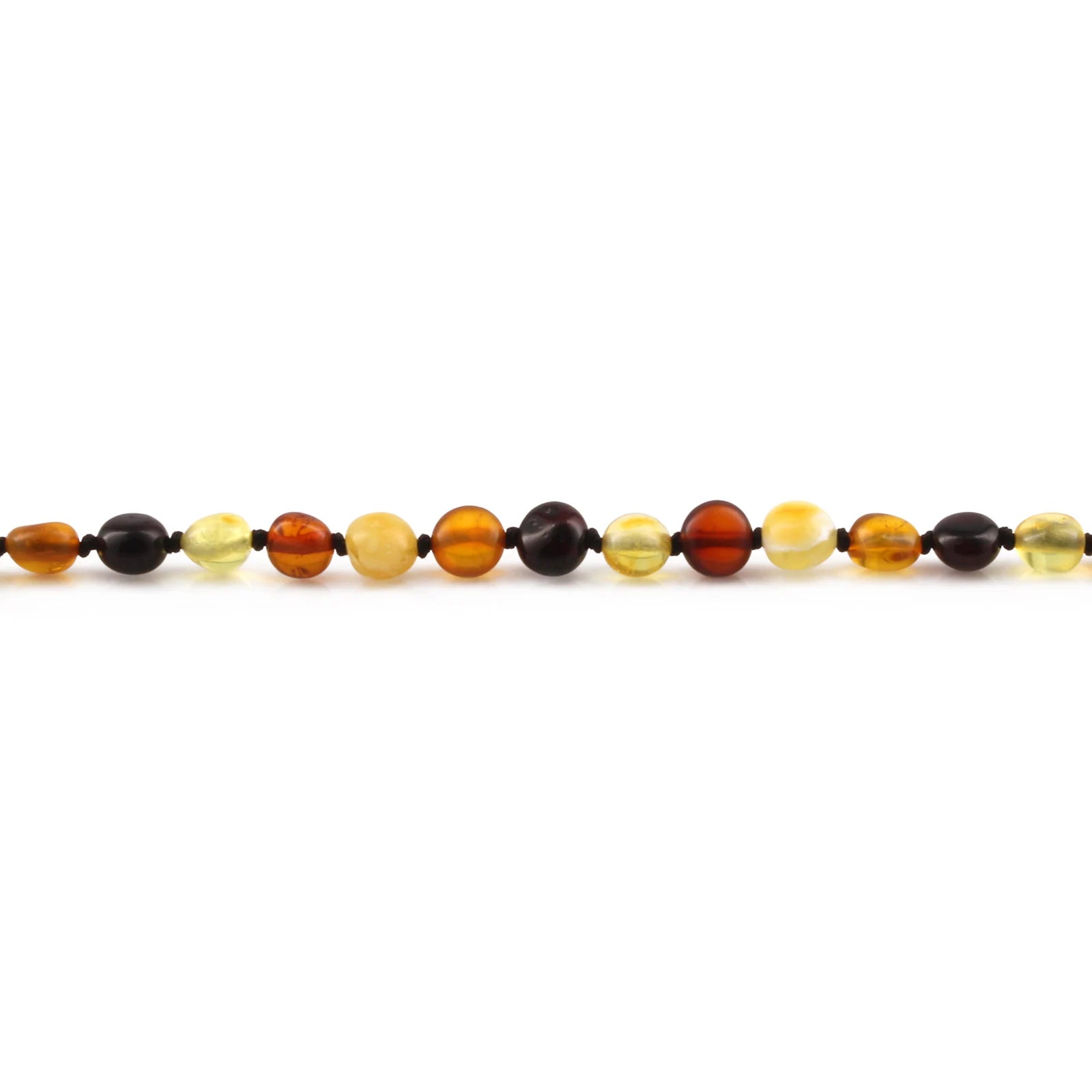 Natural Baltic Amber Junior Necklace. Side Drill Multicolour 6mm - XS64M2