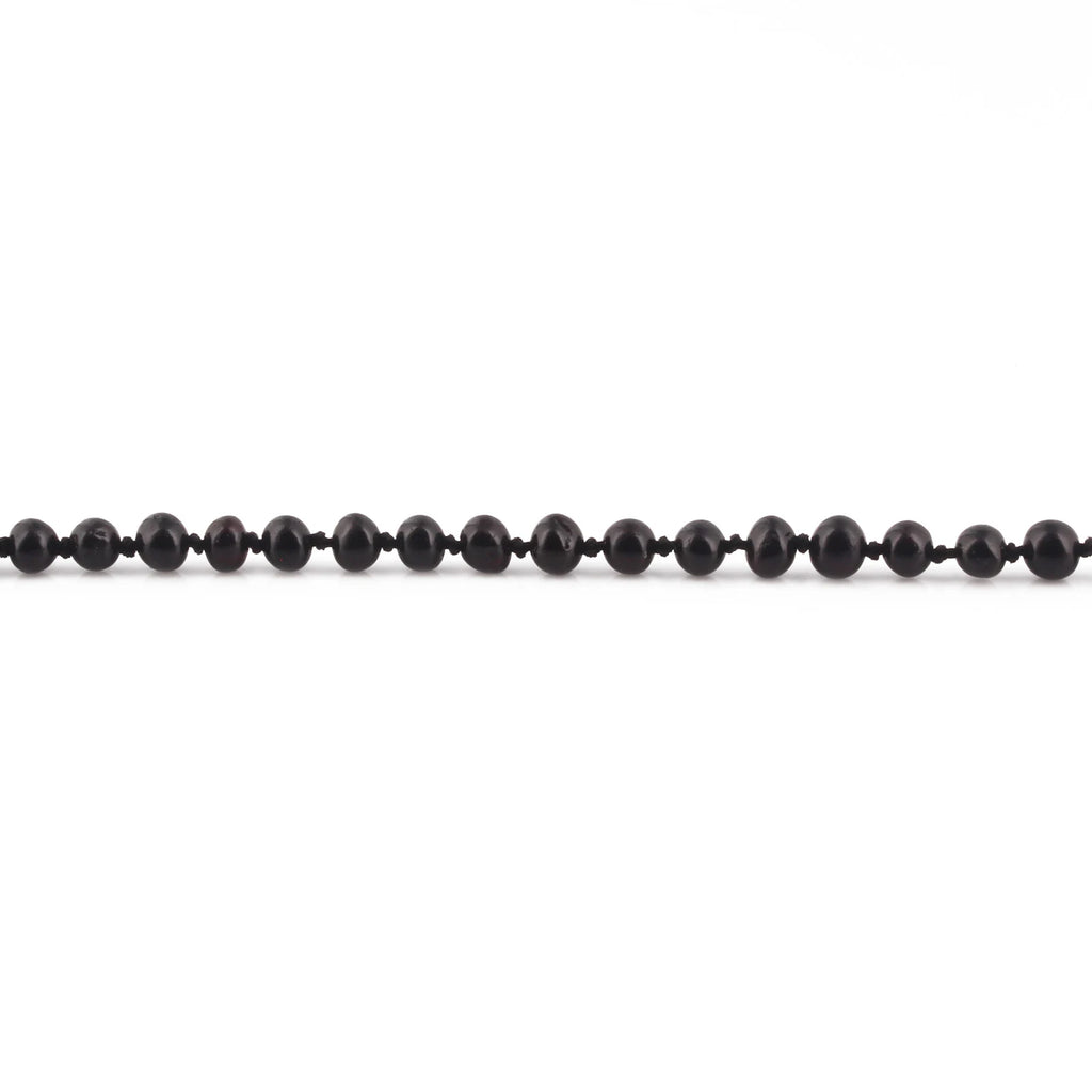 Natural Baltic Amber Junior Necklace. Baroque Black 5mm - XB54B
