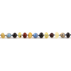 Baltic Amber Teething Bracelet with Sky Blue Imperial Jasper. Baroque 4mm - LE466-S