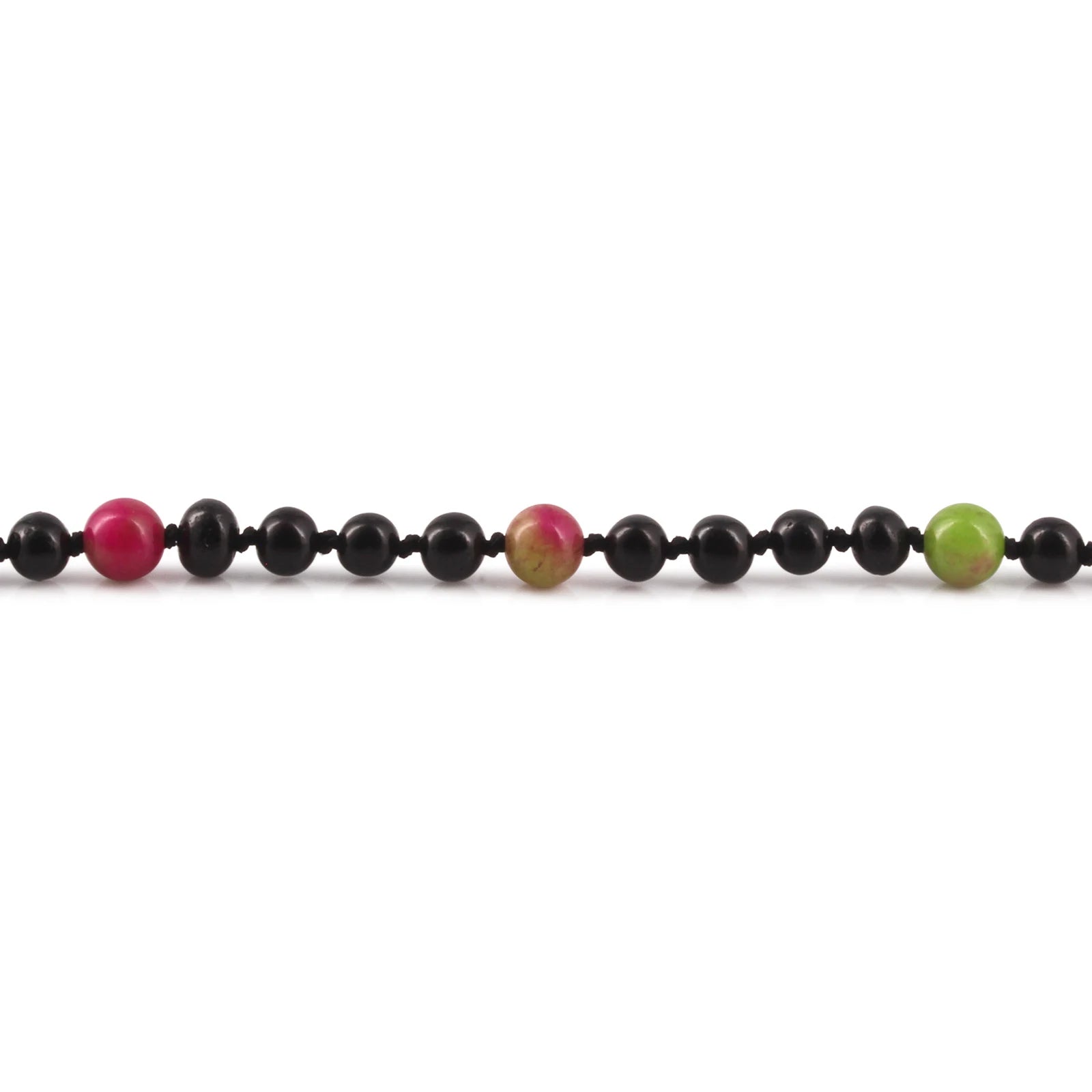 Baltic Amber Teething Necklace with Pink Jade. Baroque 5mm - LE565