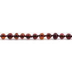 Baltic Amber Teething Bracelet. Baroque Dark Cognac 5mm - XB54DC