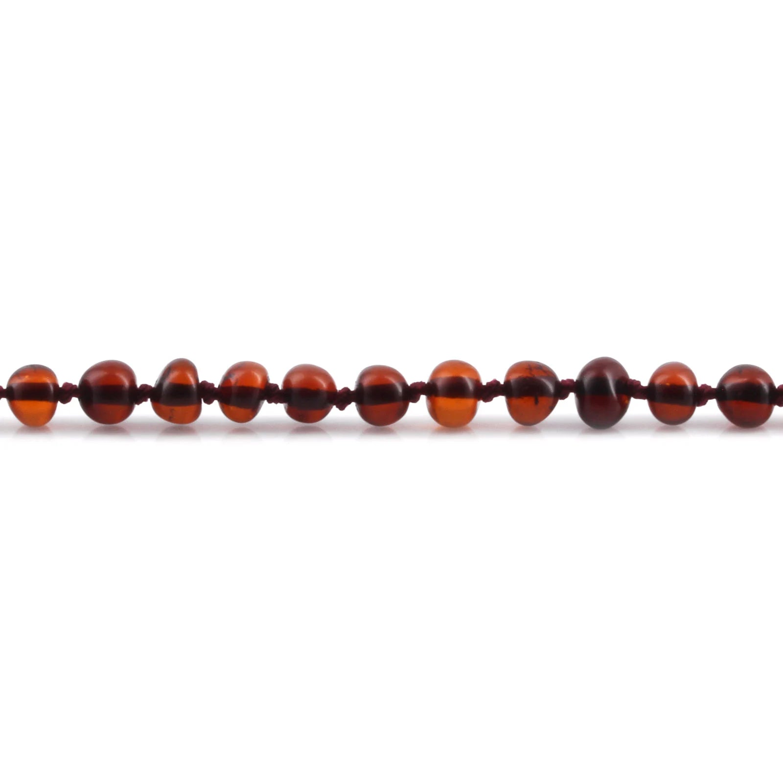 Baltic Amber Teething Necklace. Baroque Dark Cognac 5mm - XB54DC