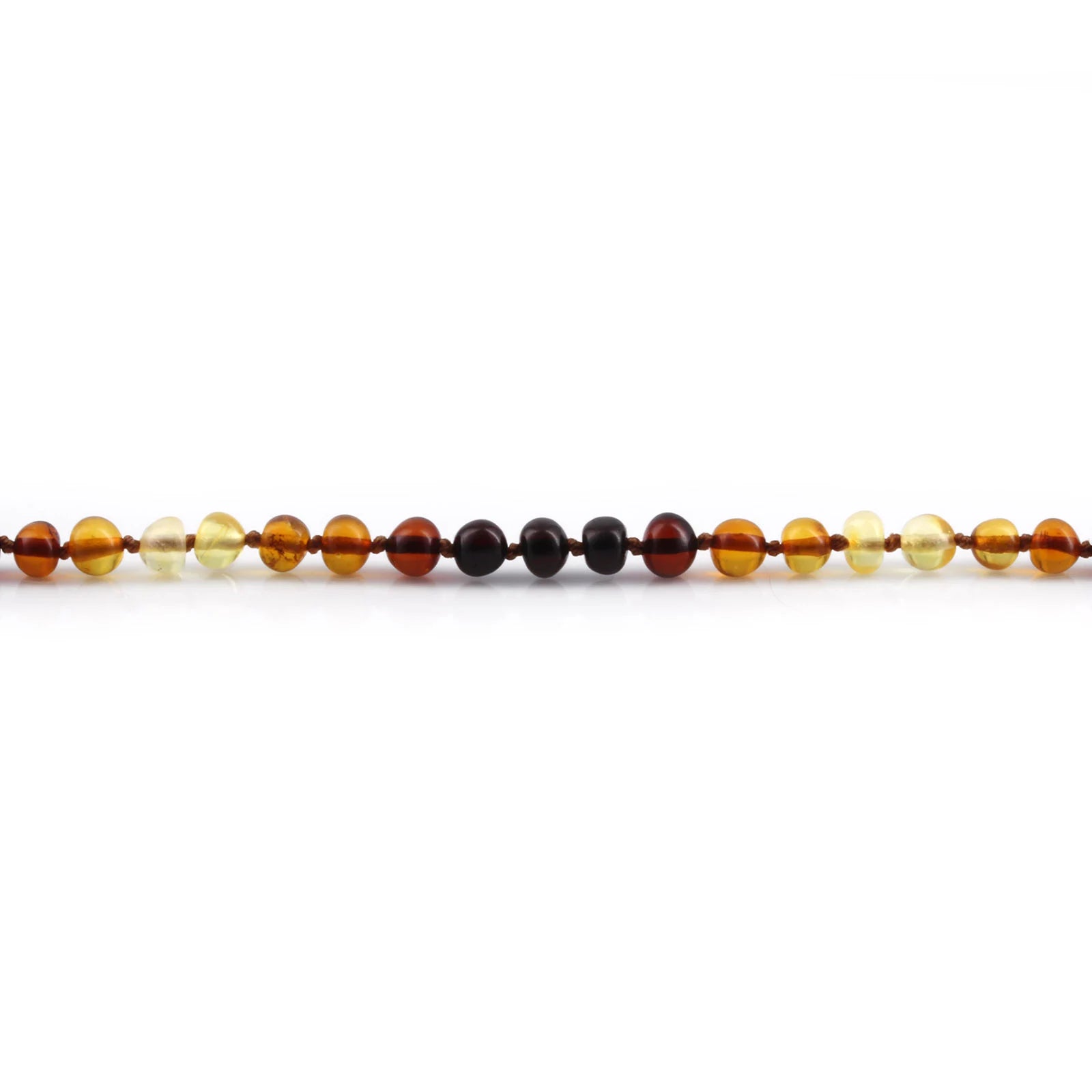 Baltic Amber Teething Necklace. Baroque Rainbow 5mm - XB54RA2