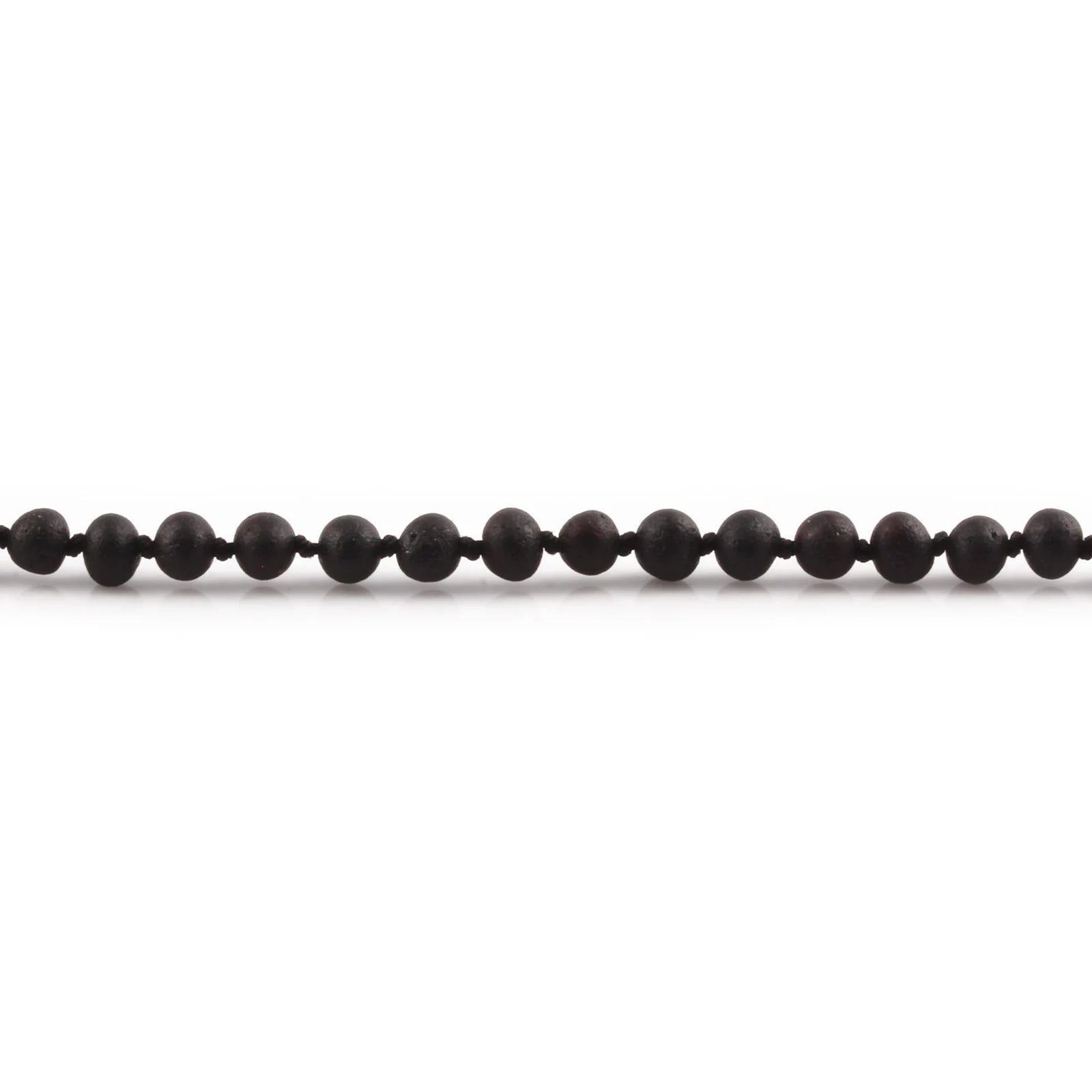 Baltic Amber Teething Necklace. Baroque Black 5mm - XB54BM