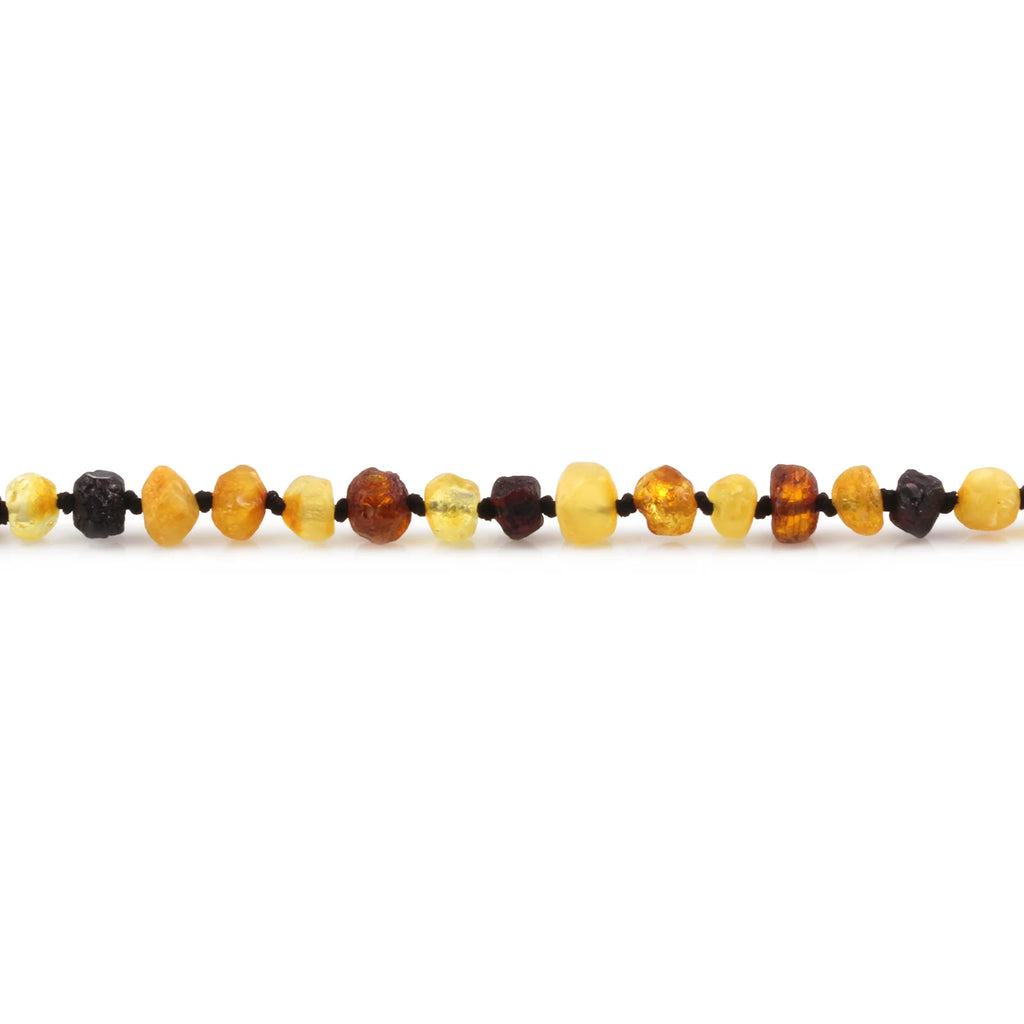 Baltic Amber Teething Necklace. Baroque Multicolour 5mm - XB54M2-RAW