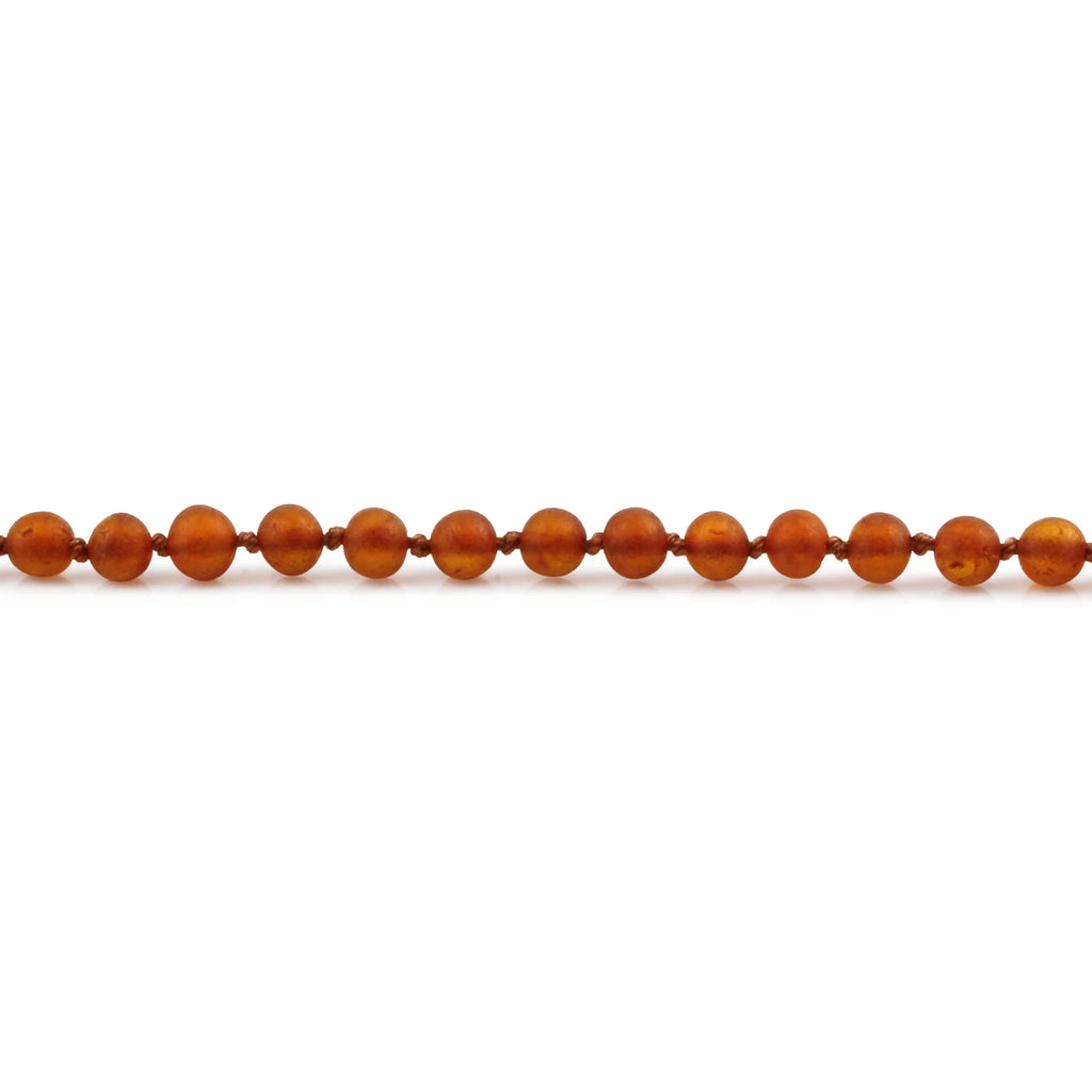 Baltic Amber Teething Bracelet. Baroque Light Cognac 5mm - XB54LCM