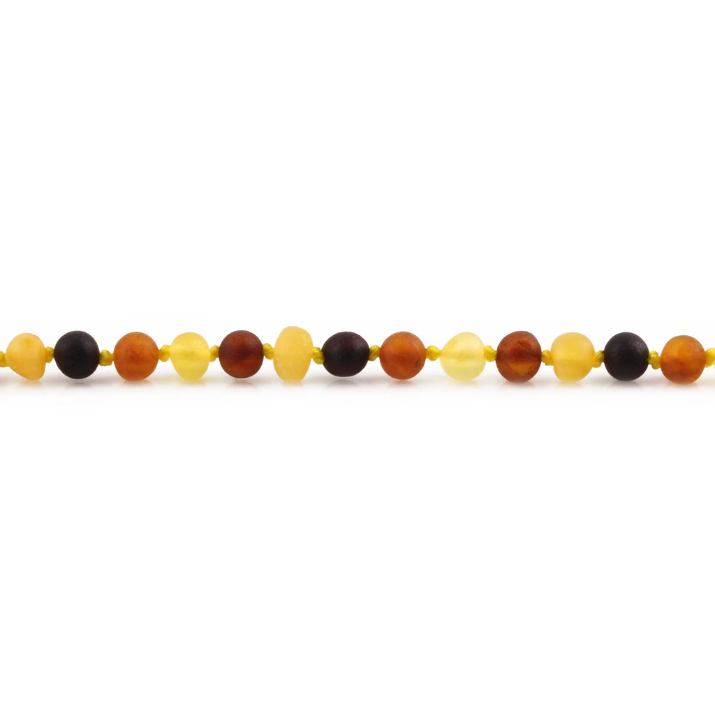Baltic Amber Teething Bracelet. Baroque Multicolour 5mm - XB54M1M