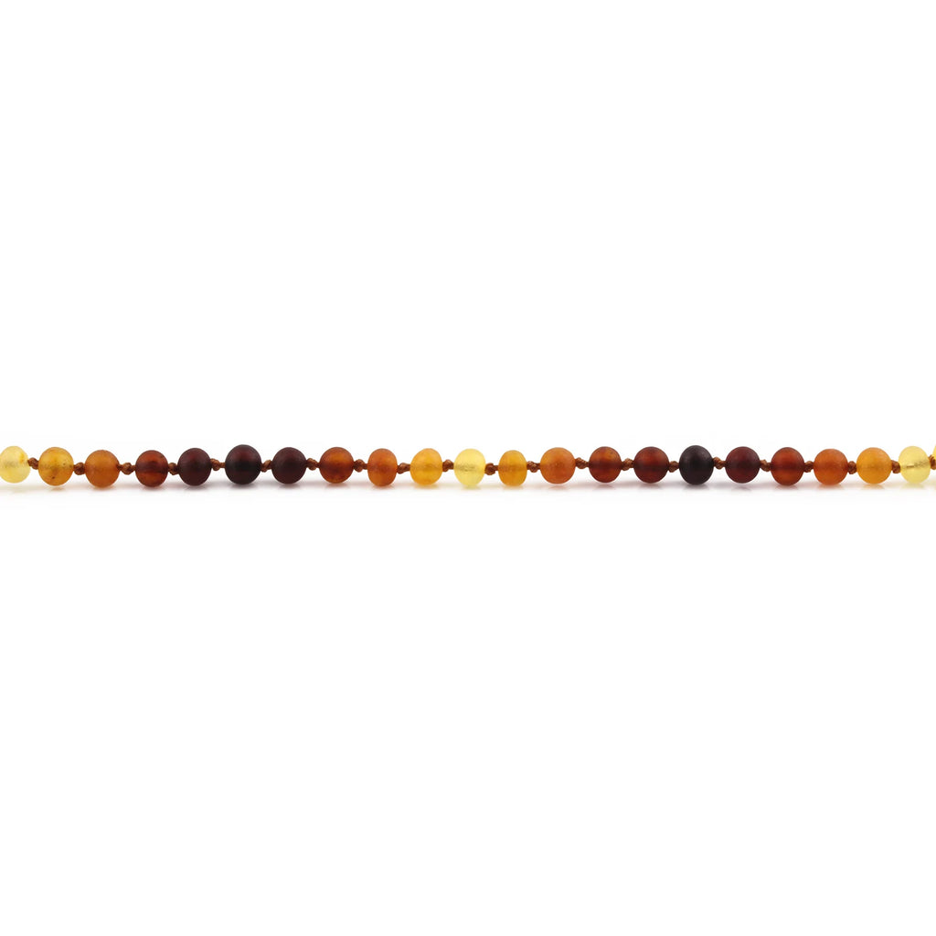 Baltic Amber Teething Bracelet. Baroque Rainbow 5mm - XB54RA1M