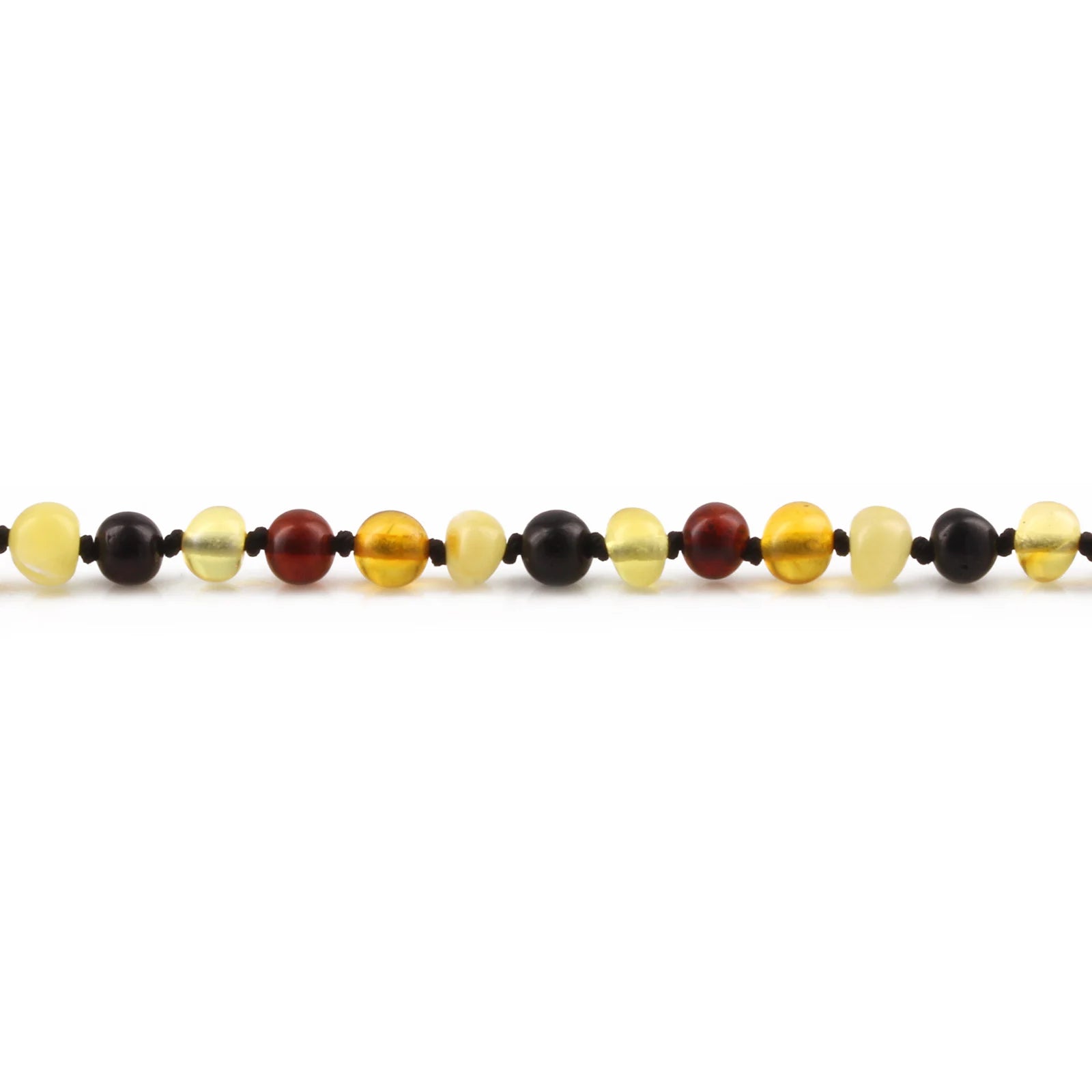 Baltic Amber Teething Necklace. Baroque Multicolour 5mm - XB54M2