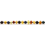 Baltic Amber Teething Necklace with Azurite. Baroque 4mm - LE467 V2