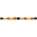Baltic Amber Teething Necklace. Olive Multicolour 5mm - XO54M2