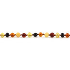 Baltic Amber Teething Necklace. Baroque Multicolour 5mm - XB54M