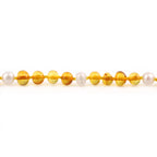 Natural Baltic Amber Adult Necklace with Freshwater Pearl. Baroque 6mm - P1